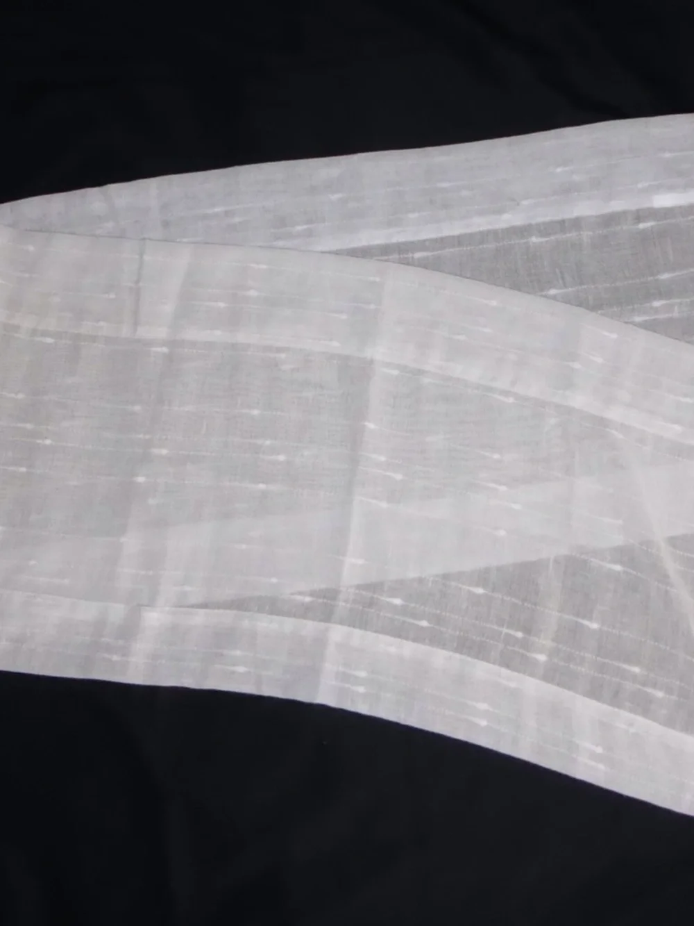 Sheer White Valance Window Treatment Curtain Cotton/Linen Lightweight 52